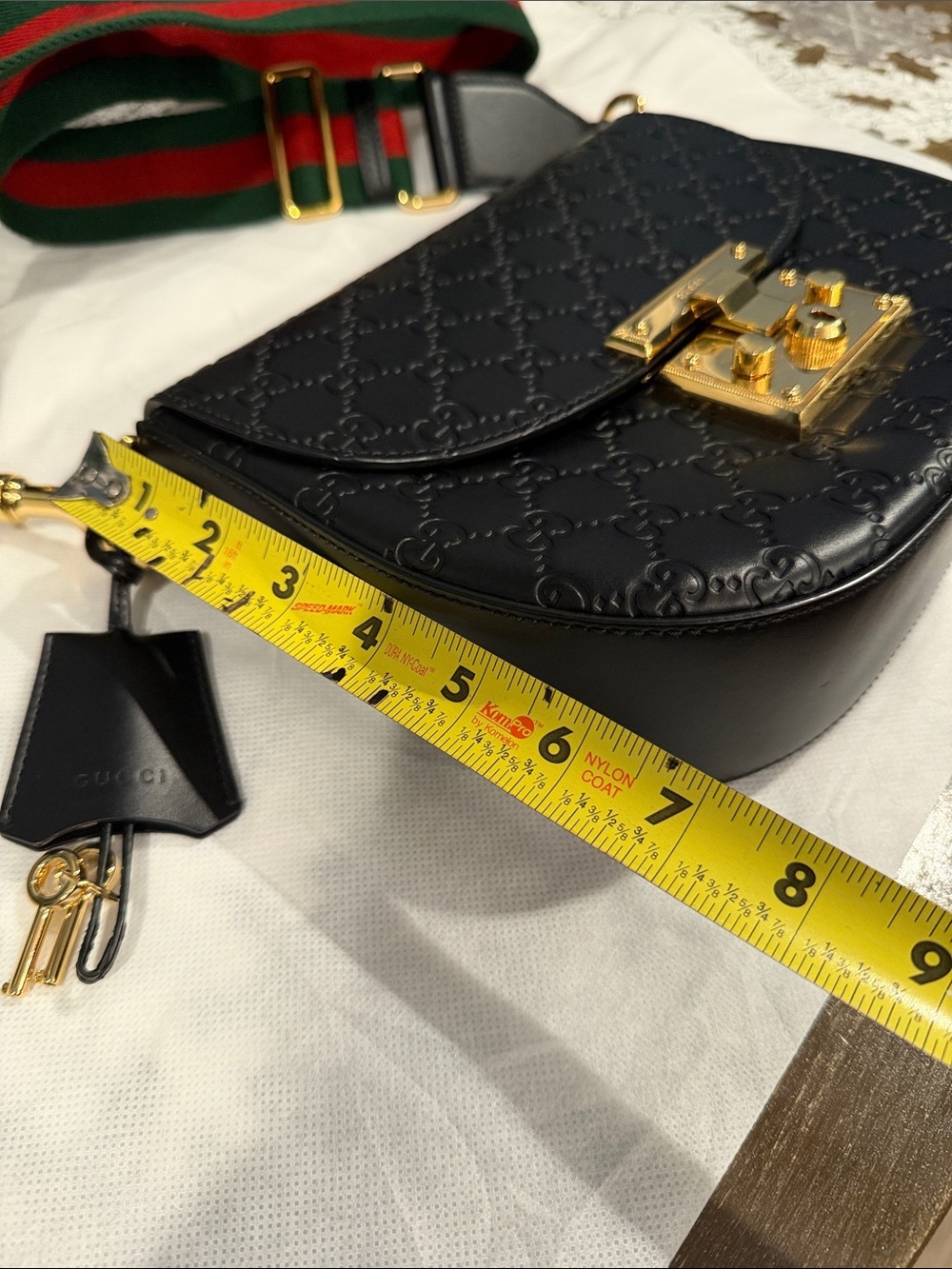 Authentic GUCCI Guccissima Padlock Leather Crossbody/Shoulder Bag - Picture 7 of 13
